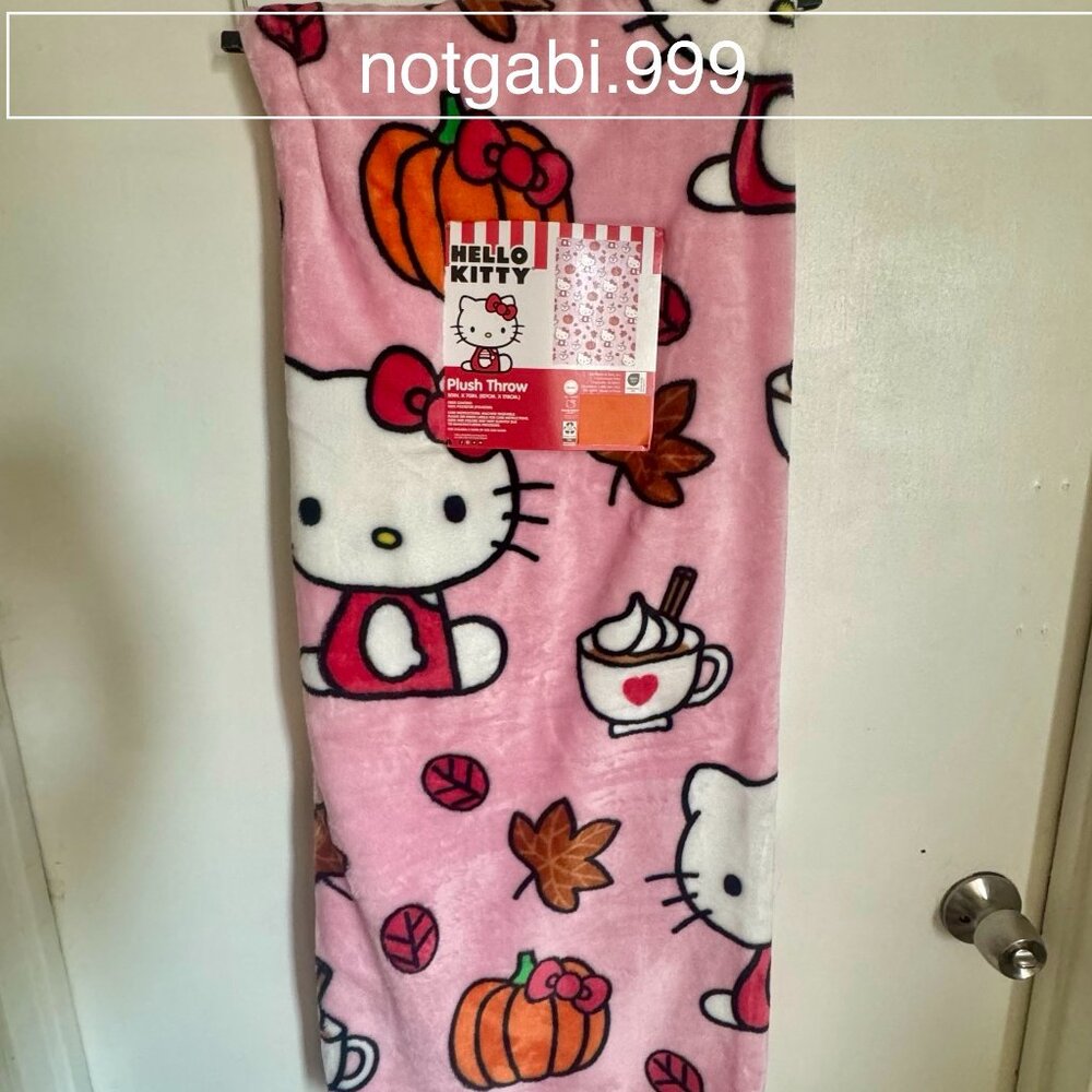 Pink Hello Kitty Fall pumpkin blanket 2024 brand new!